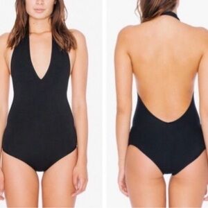 🥳 AMERICAN APPAREL Halter Backless Bodysuit Sz M